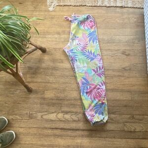 SUNDRY Sz 1. Hawaiian Multicolor Tropical-Print joggers